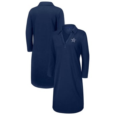 Dallas Cowboys Tommy Bahama Women's Ashby Isles Three-Quarter Length Sleeve Pullover
 Jersey Dress - Navy
