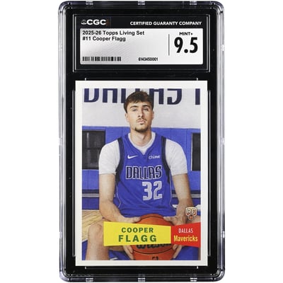 Cooper Flagg Dallas Mavericks 2025-26 Topps Living Set #11 CGC Authenticated 9.5 Rookie Card