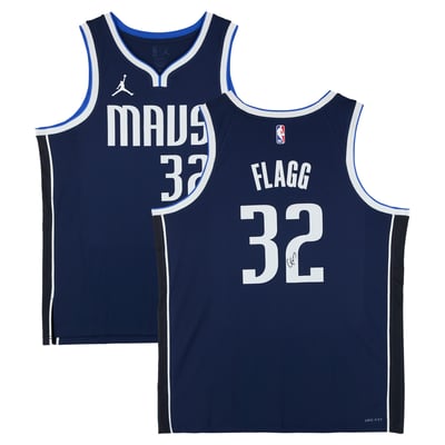 Cooper Flagg Dallas Mavericks Autographed Fanatics Authentic Navy Jordan Brand Statement Edition Swingman Jersey  