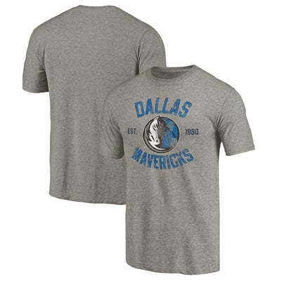 Dallas Mavericks Team Heritage Tri-Blend T-Shirt - Gray