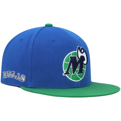 Dallas Mavericks Mitchell & Ness Hardwood Classics Snapback Hat - Blue/Green