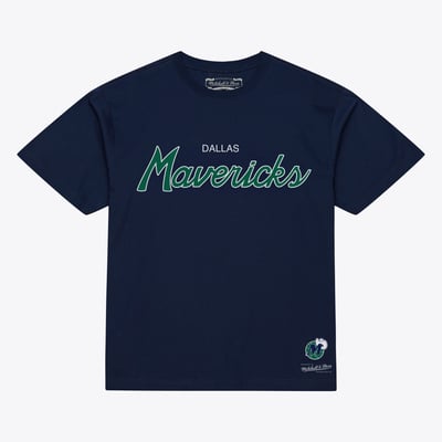 Dallas Mavericks Mitchell & Ness Vintage Wordmark T-Shirt - Navy