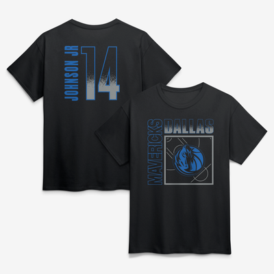 Morez Johnson Jr. Dallas Mavericks  Home Court Pop Name & Number T-Shirt - Black