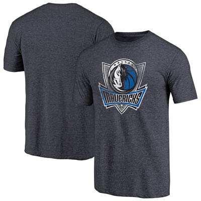 Dallas Mavericks Distressed Logo Tri-Blend T-Shirt - Navy
