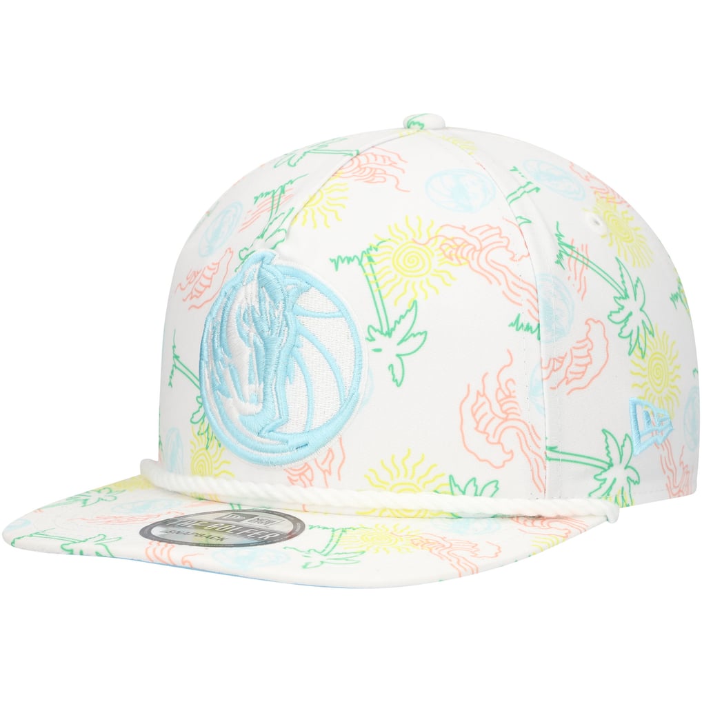 Dallas Mavericks New Era Palm Trees and Waves Golfer Adjustable Hat - White