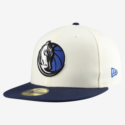  Dallas Mavericks New Era Chrome 59FIFTY Fitted Hat - White/Navy