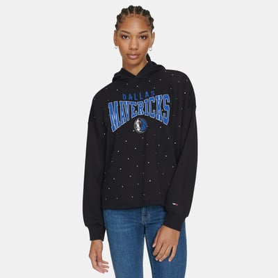 Dallas Mavericks Tommy Jeans Women's Stella Cropped Hoodie - Black