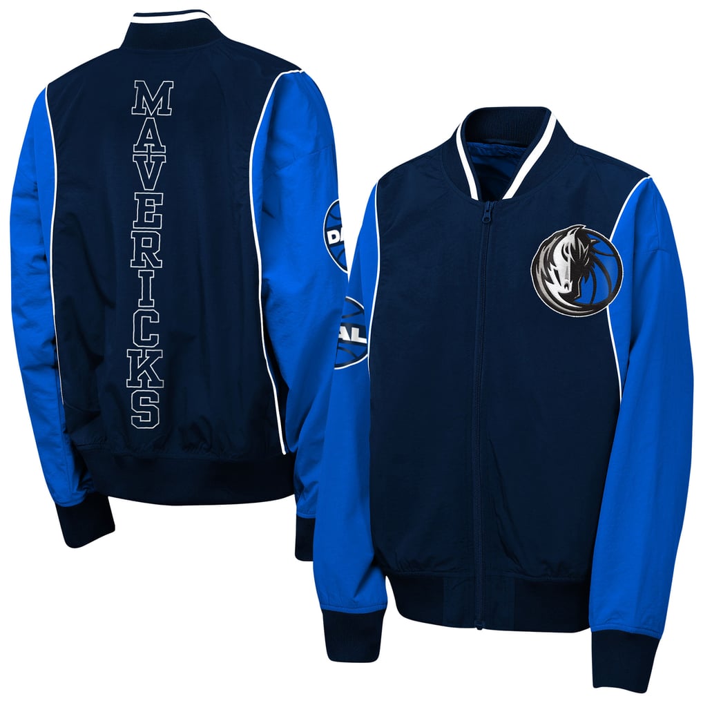 Dallas Mavericks Outerstuff Youth Two-Pointer Full-Zip Windbreaker - Navy/Blue