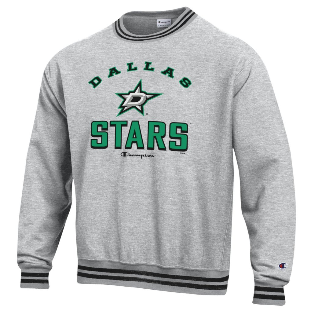Dallas Stars Champion Reverse Weave Yarn Dye Pullover Sweatshirt - Heather Gray