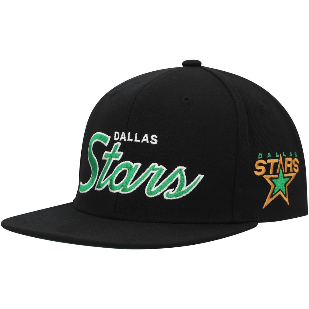Dallas Stars Mitchell & Ness Core Team Script 2.0 Snapback Hat - Black