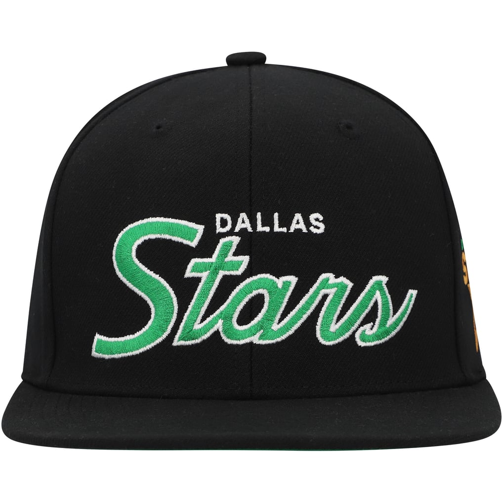 Dallas Stars Mitchell & Ness Core Team Script 2.0 Snapback Hat - Black