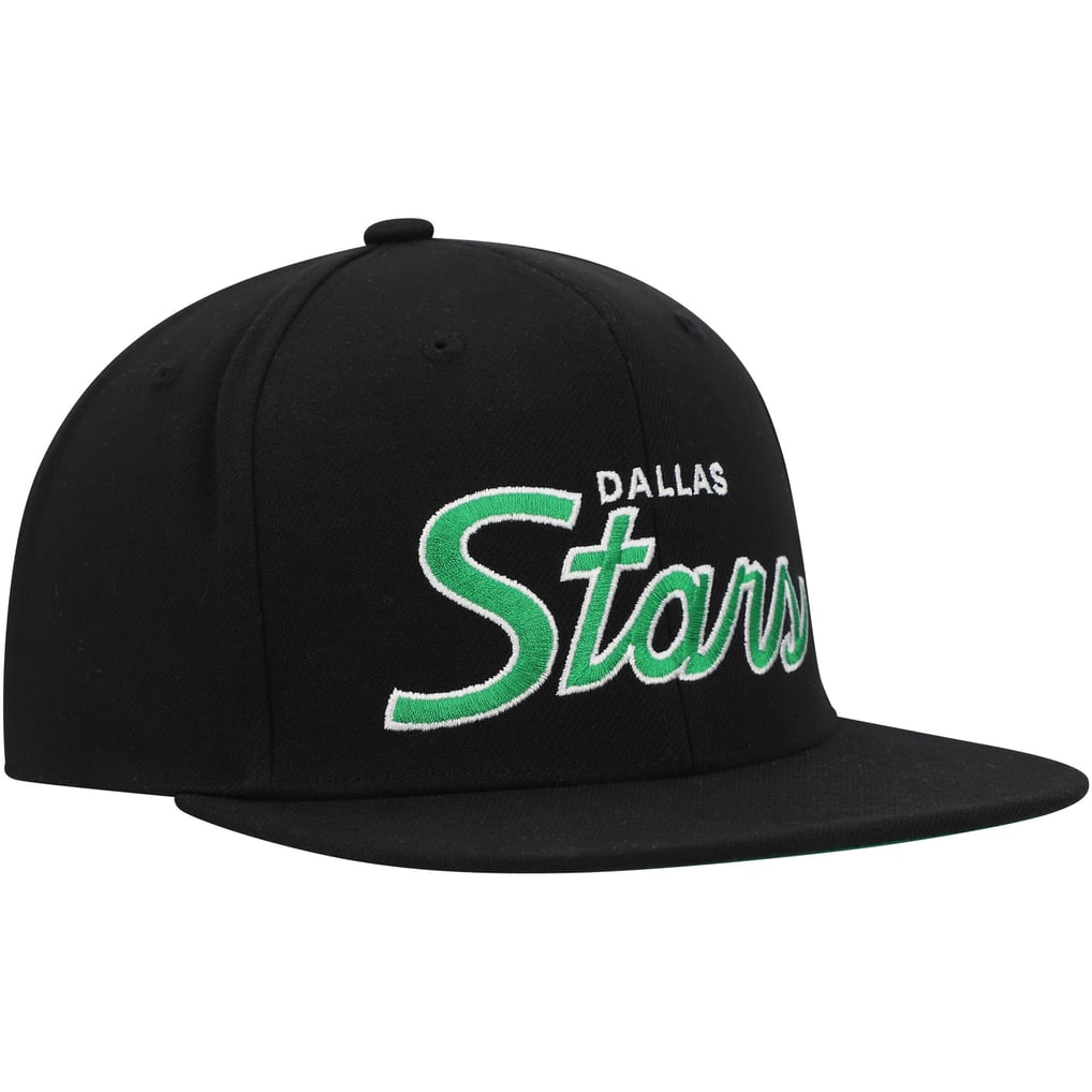 Dallas Stars Mitchell & Ness Core Team Script 2.0 Snapback Hat - Black