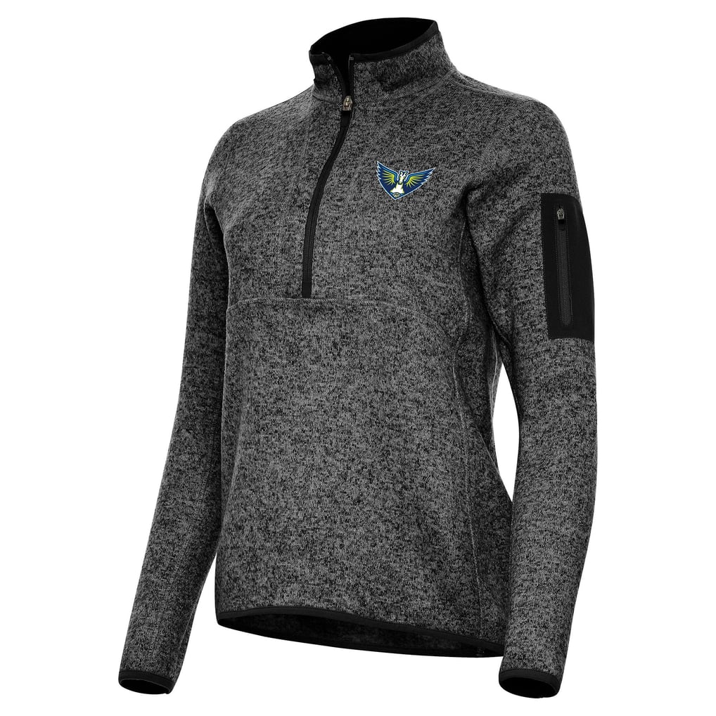 Dallas Wings Antigua Women's Fortune Half-Zip Pullover Jacket - Heather Black