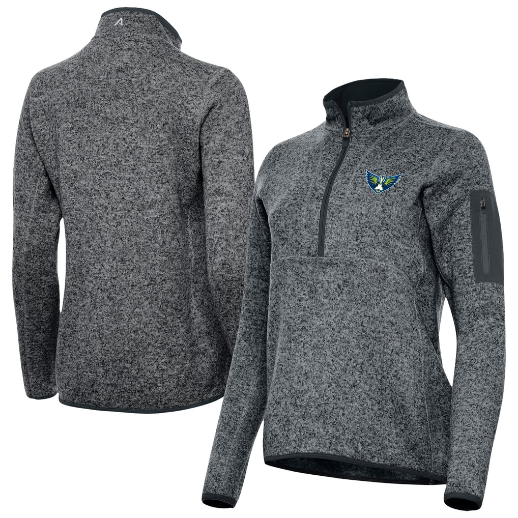 Dallas Wings Antigua Women's Fortune Half-Zip Pullover Jacket - Heather Gray