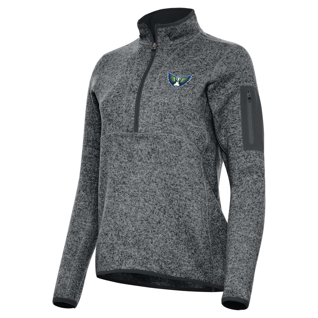 Dallas Wings Antigua Women's Fortune Half-Zip Pullover Jacket - Heather Gray