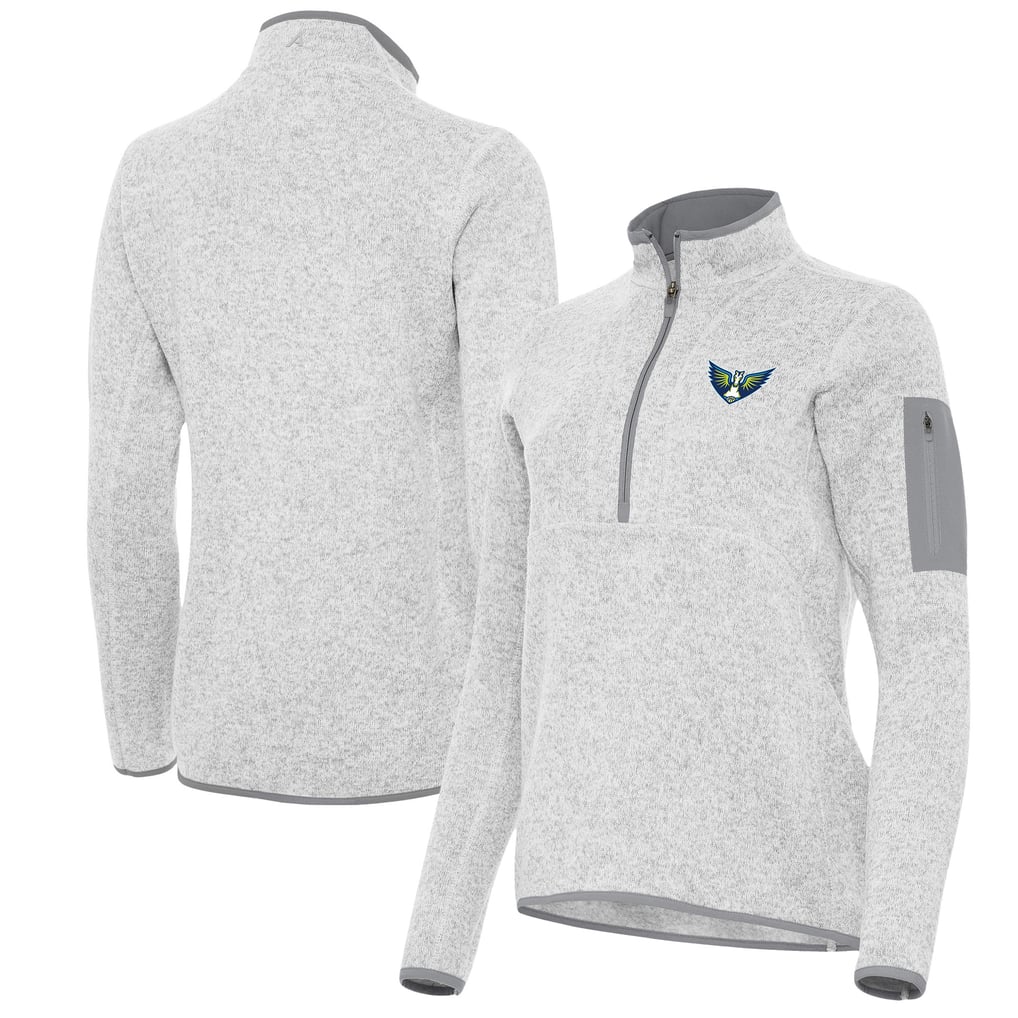 Dallas Wings Antigua Women's Fortune Half-Zip Pullover Jacket - Heather Gray
