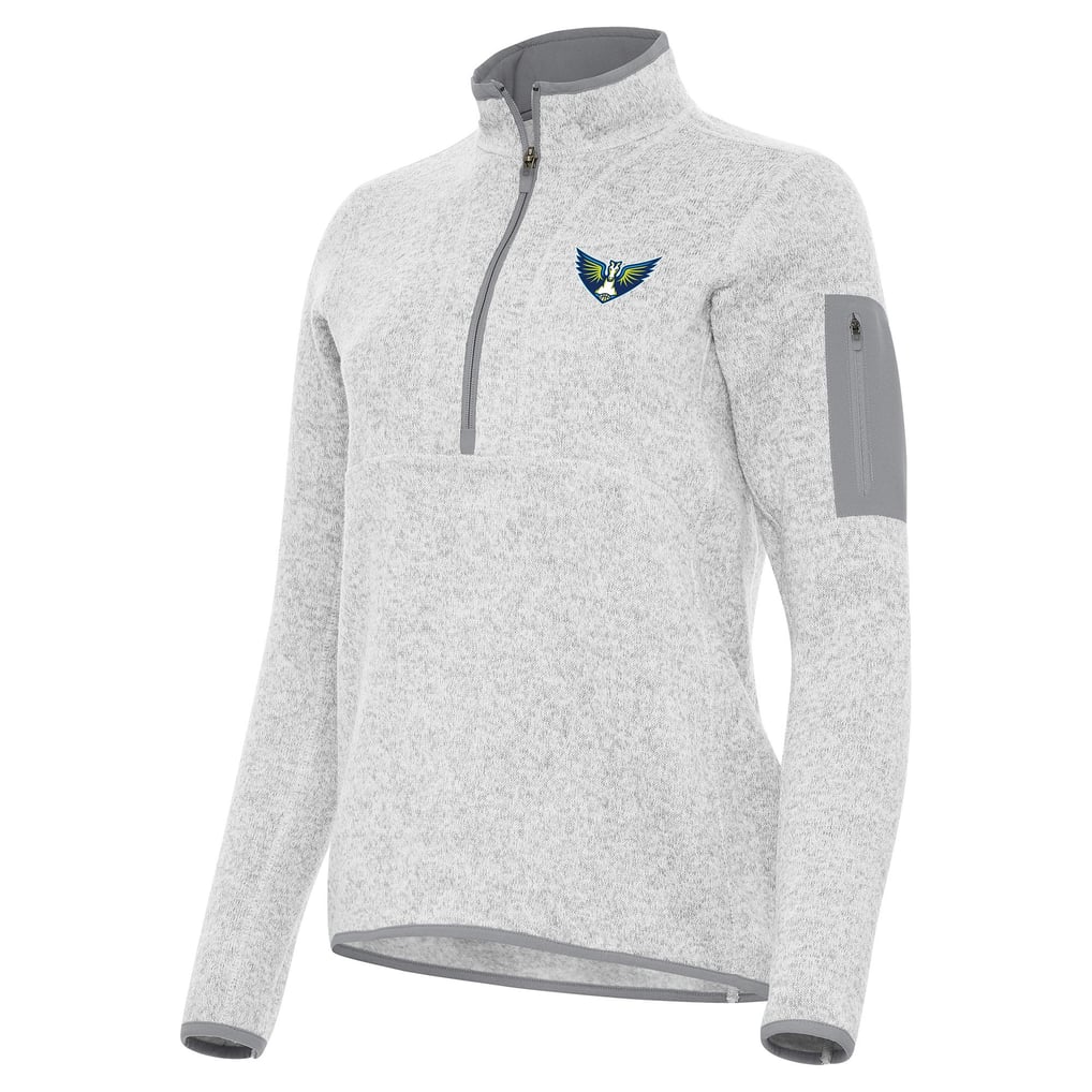 Dallas Wings Antigua Women's Fortune Half-Zip Pullover Jacket - Heather Gray