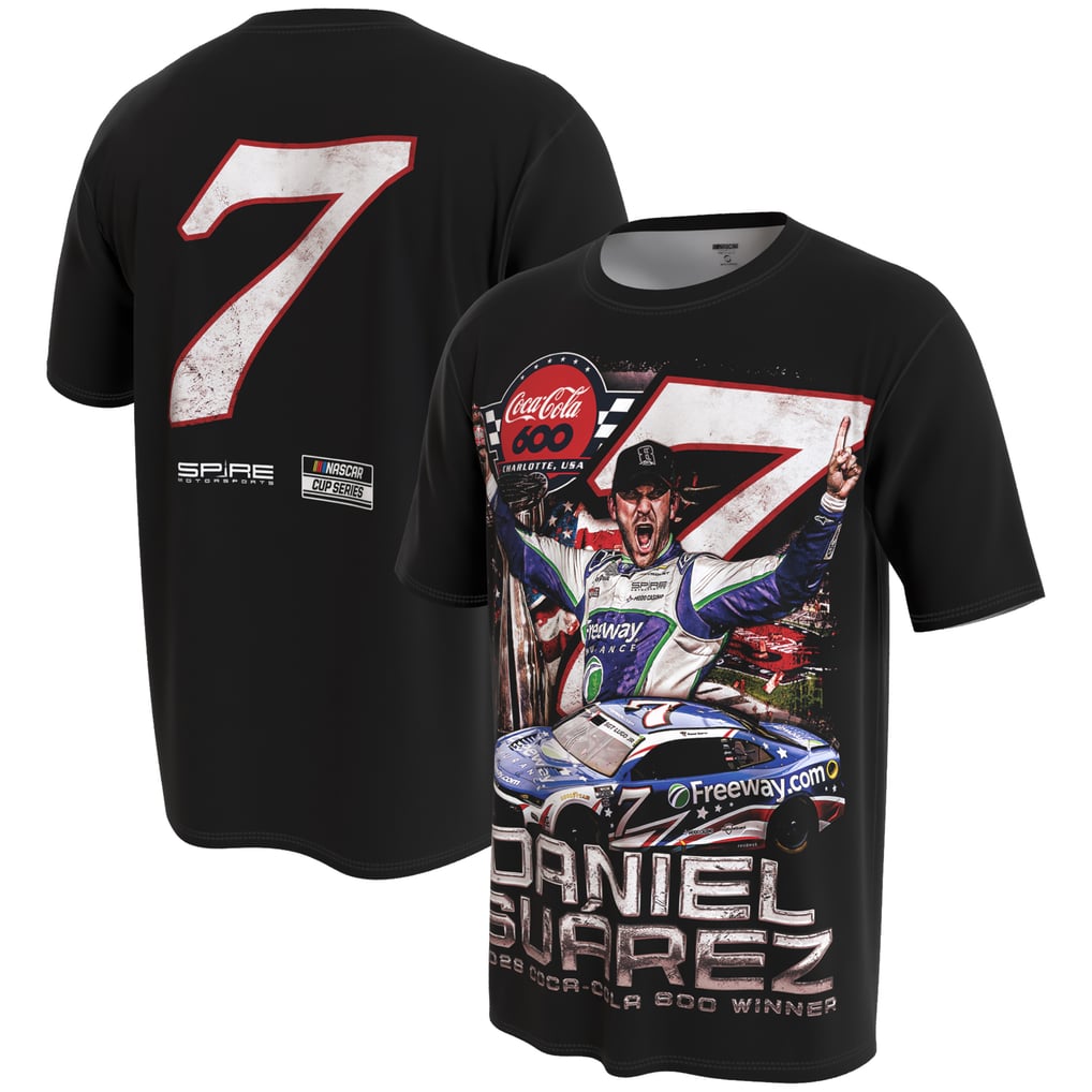 Daniel Suarez ProSphere 2026 Coca Cola 600 Race Winner T-Shirt - Black