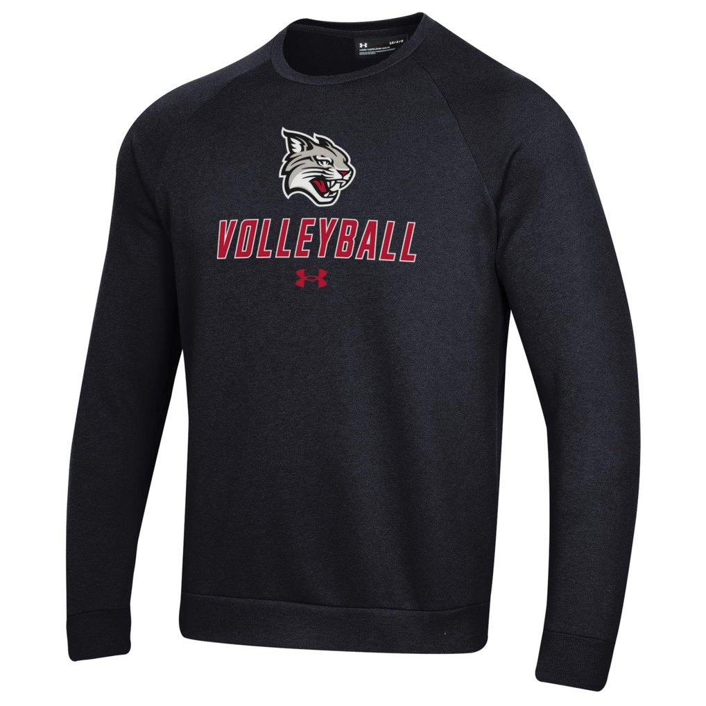 Davidson Wildcats Under Armour Volleyball Rival Fleece Raglan Pullover Sweatshirt - Black