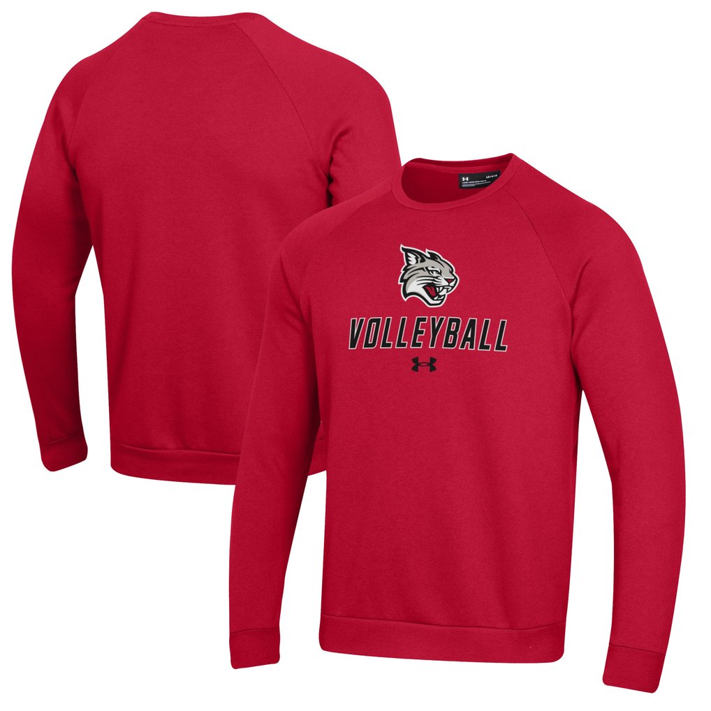 Davidson Wildcats Under Armour Volleyball Rival Fleece Raglan Pullover Sweatshirt - Red