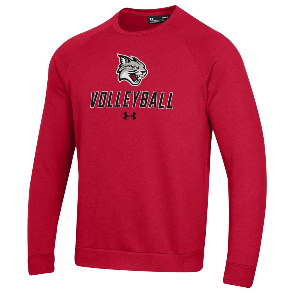 Davidson Wildcats Under Armour Volleyball Rival Fleece Raglan Pullover Sweatshirt - Red