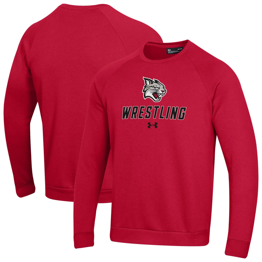 Davidson Wildcats Under Armour Wrestling Rival Fleece Raglan Pullover Sweatshirt - Red