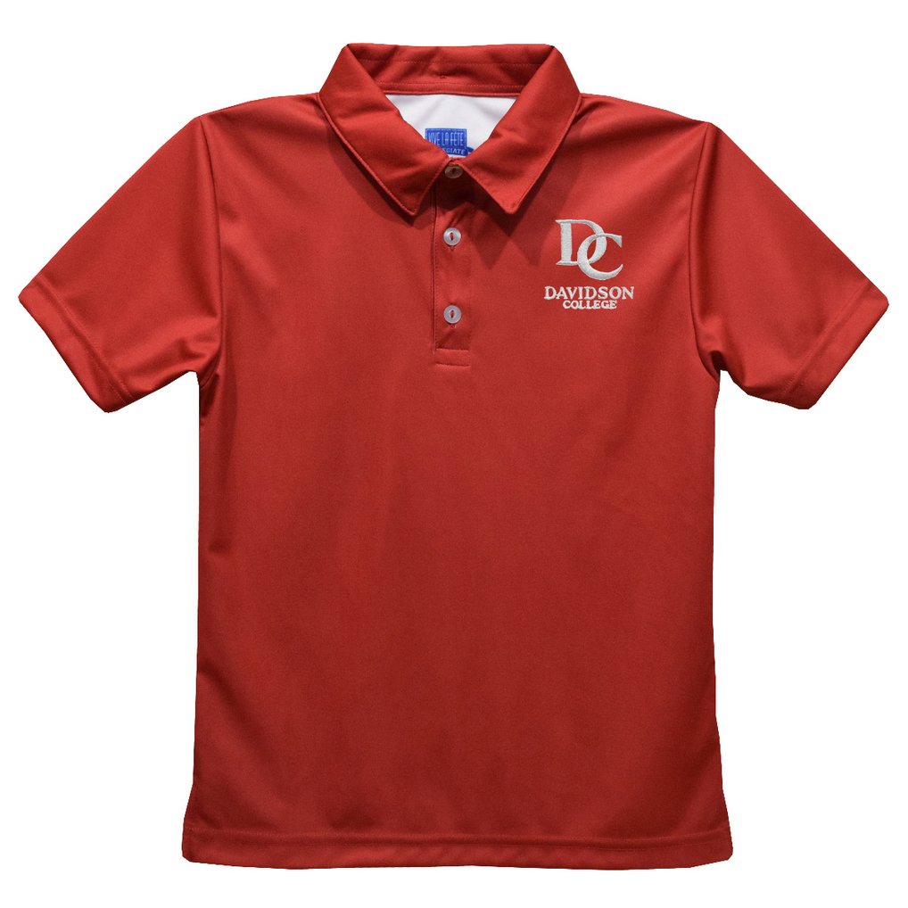 Davidson Wildcats Vive La Fete Toddler Solid Polo - Red