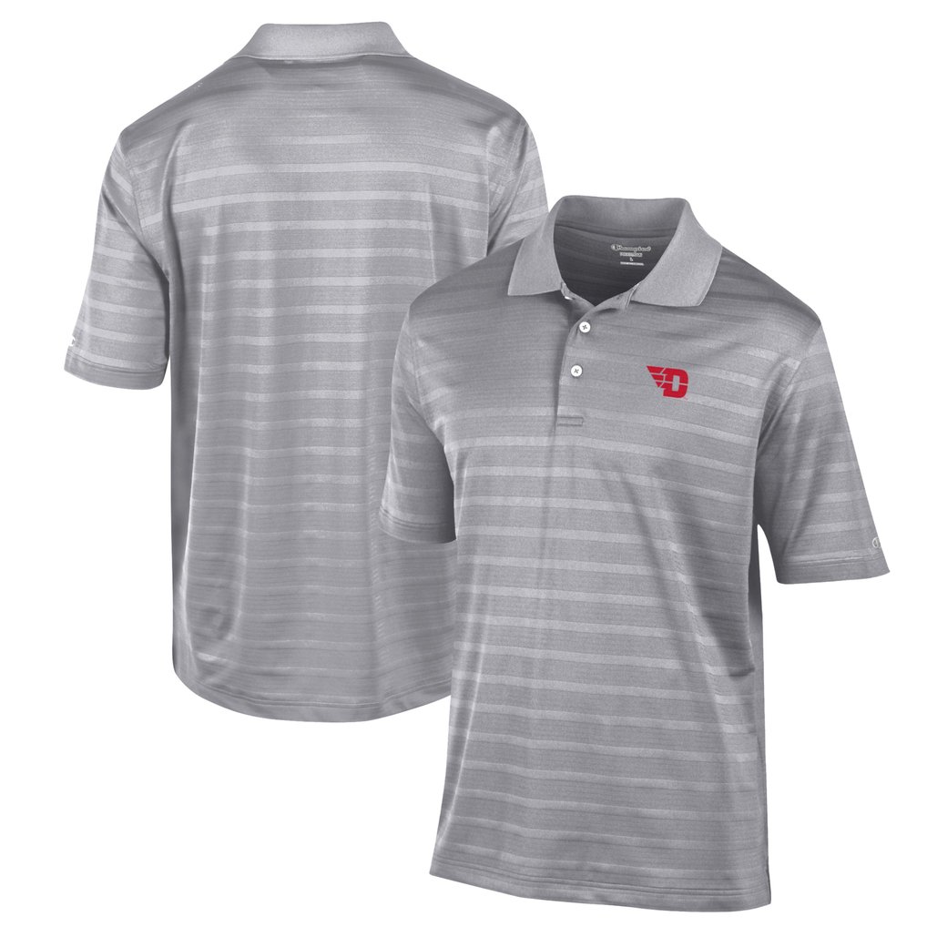 Dayton Flyers Champion Textured Solid Polo - Gray