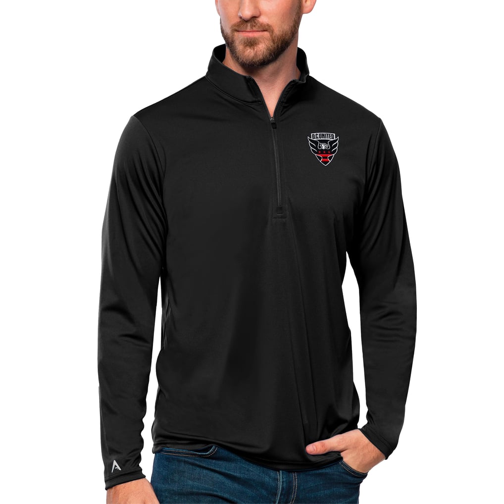 D.C. United Antigua Tribute Quarter-Zip Pullover Top - Black