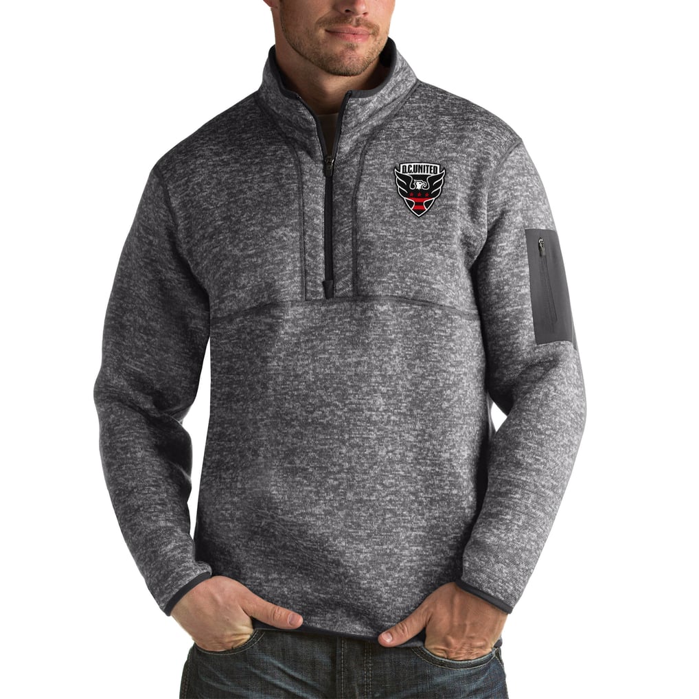 D.C. United Antigua Fortune Quarter-Zip Pullover Jacket - Heather Black