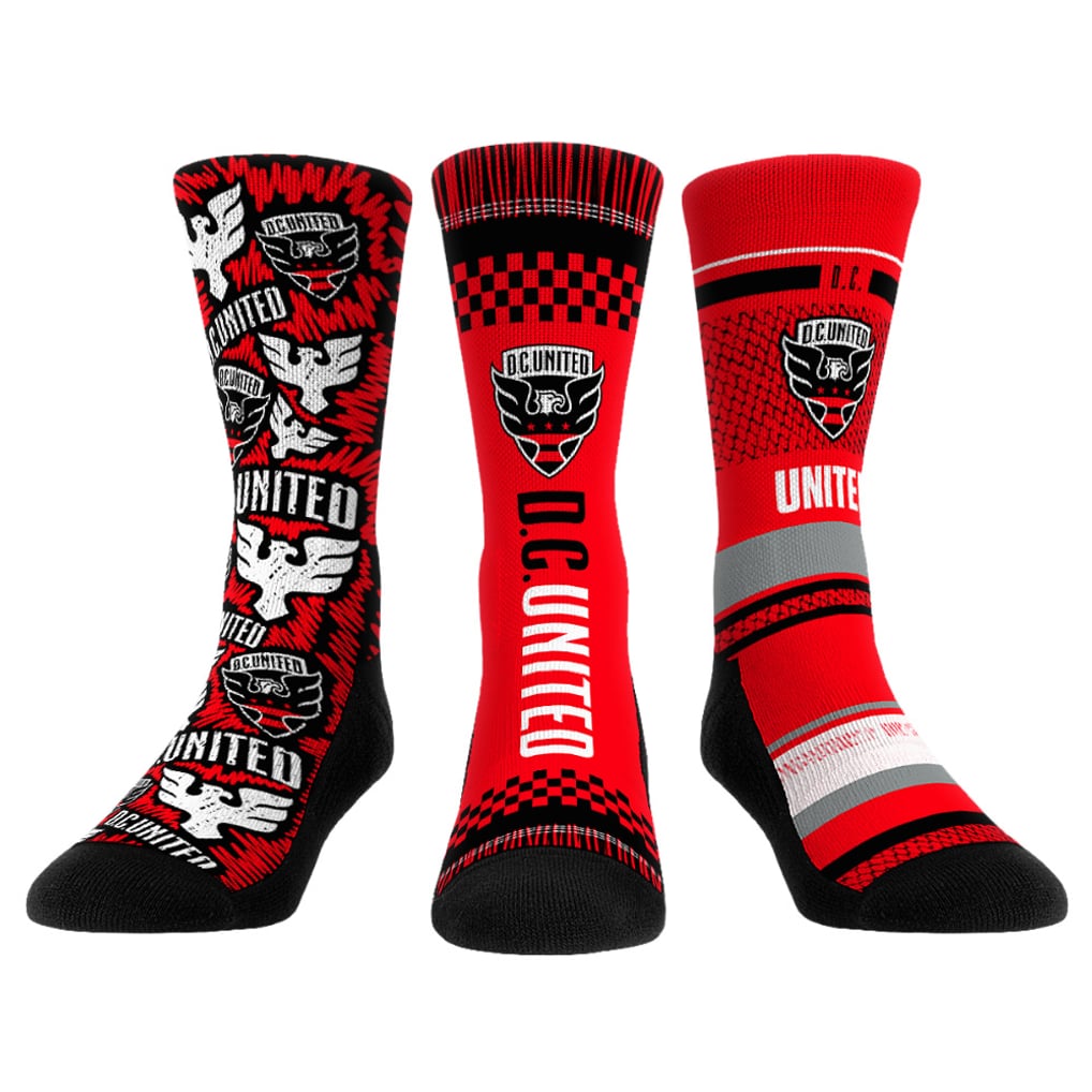 D.C. United Rock Em Socks Youth Three-Pack Crew Socks Set