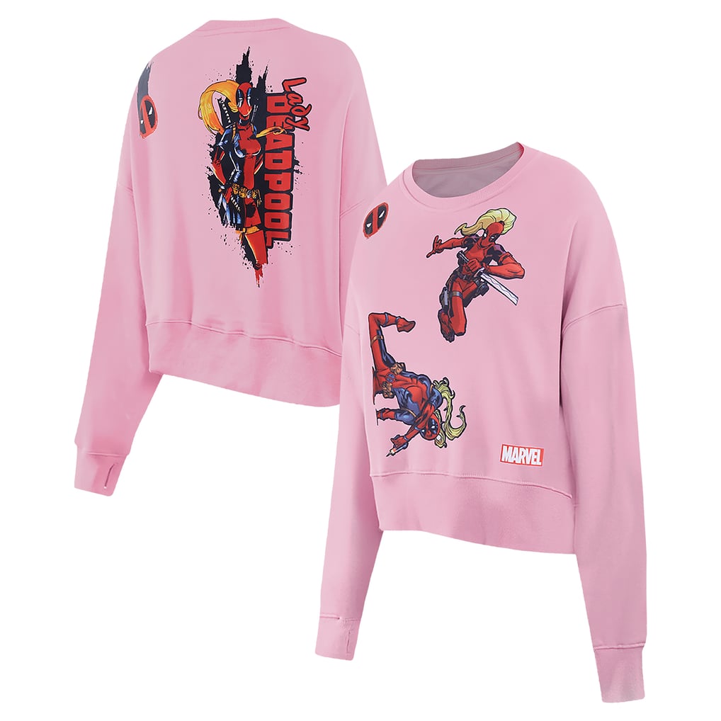  Lady Deadpool Freeze Max Women's Cropped Pullover Sweatshirt - Pink