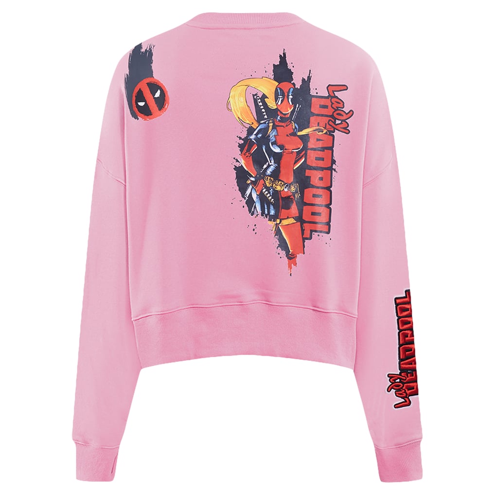  Lady Deadpool Freeze Max Women's Cropped Pullover Sweatshirt - Pink