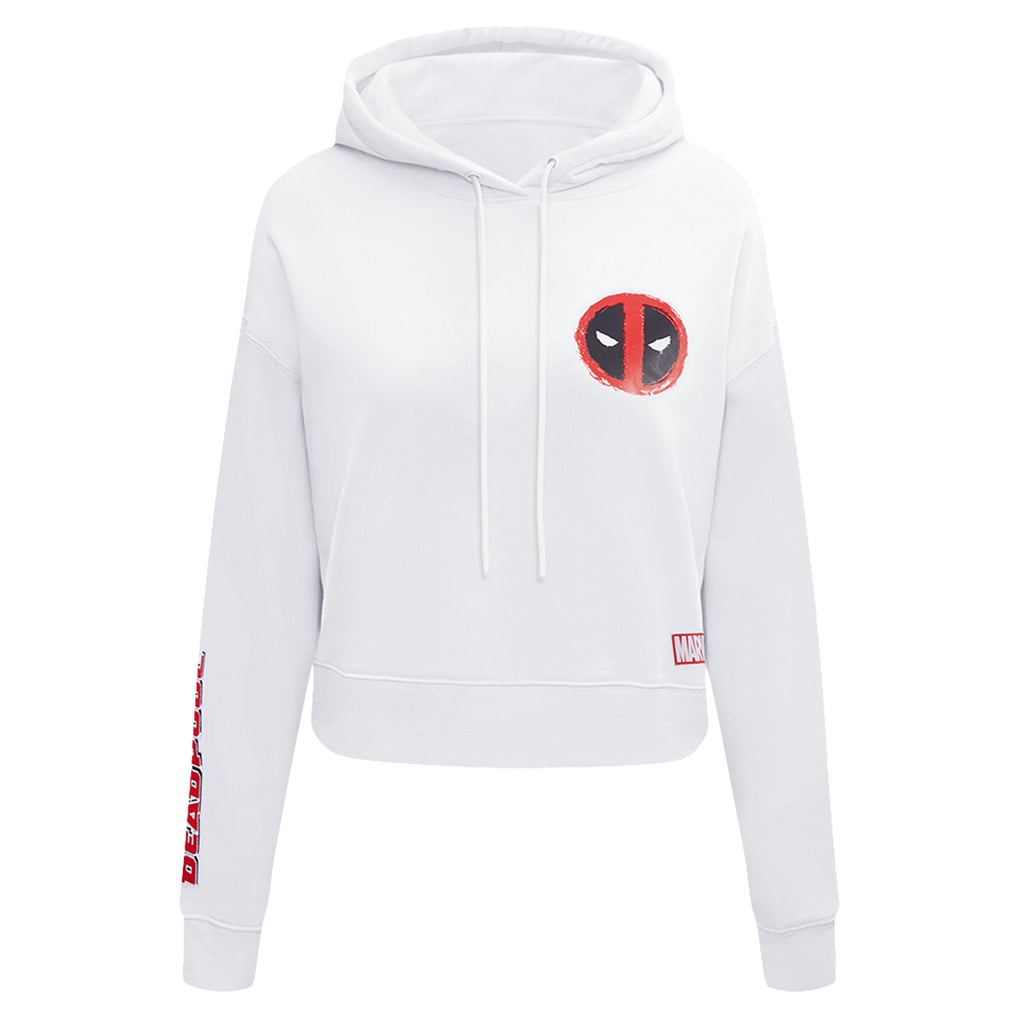  Deadpool Freeze Max Women's Breakfast Cereal Cropped Pullover Hoodie - White