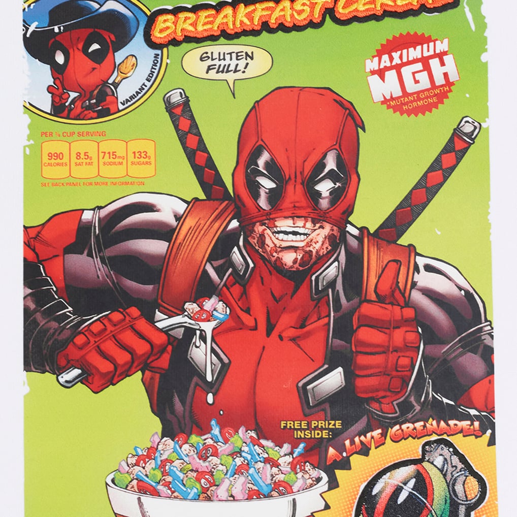  Deadpool Freeze Max Women's Breakfast Cereal Cropped Pullover Hoodie - White