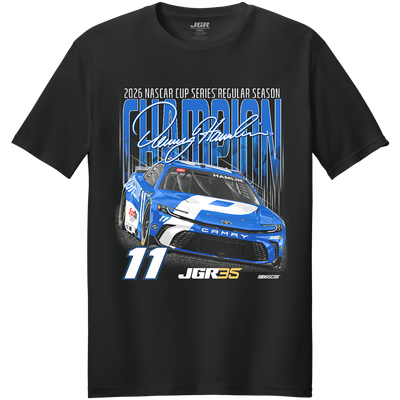 Denny Hamlin Classic Ink 2026 NASCAR Cup Series Regular Season Champion T-Shirt - Black