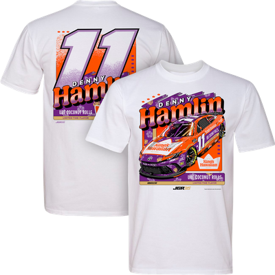 Denny Hamlin Classic Ink King's Hawaiian Car T-Shirt - White
