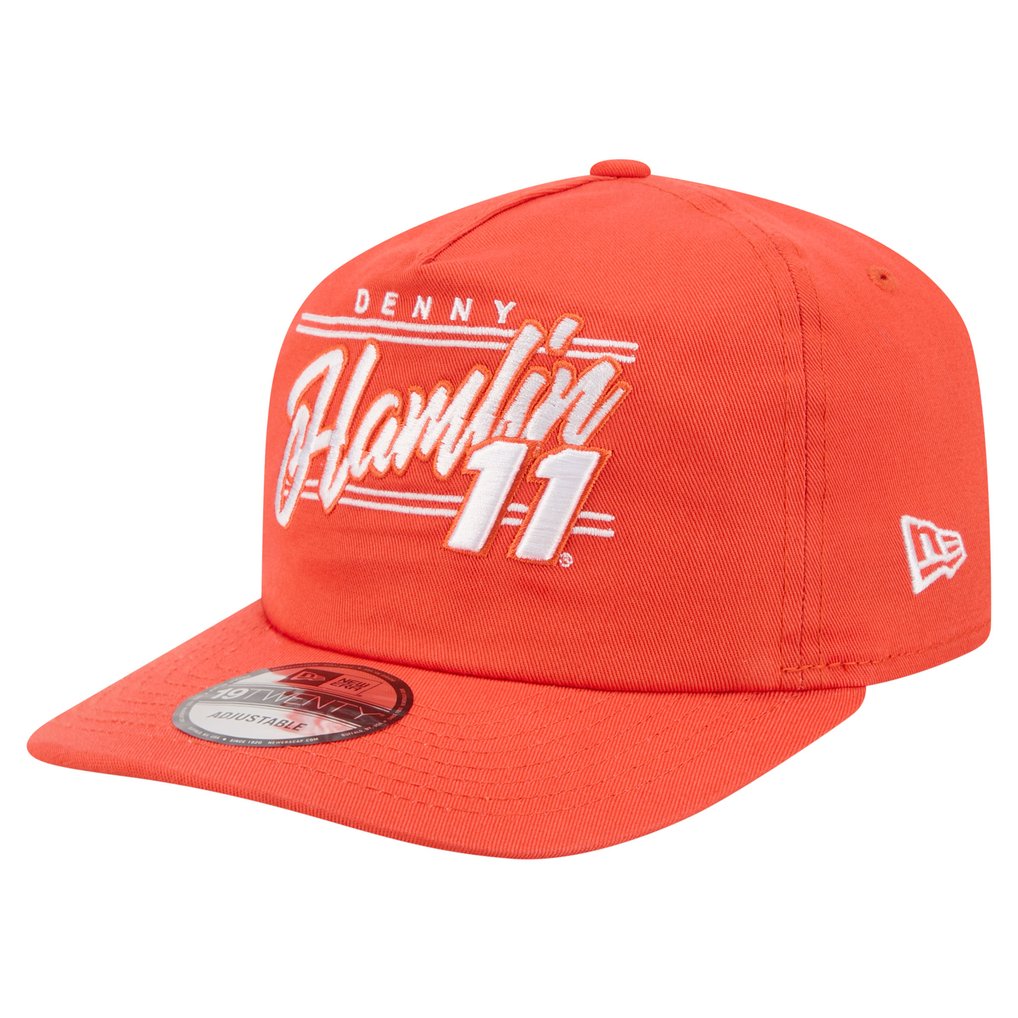  Denny Hamlin New Era Driver Script 19TWENTY Adjustable Hat - Orange