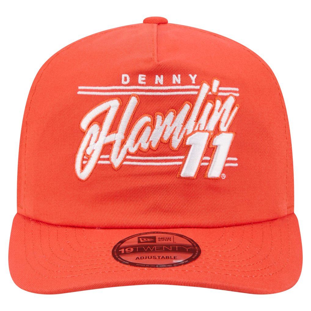  Denny Hamlin New Era Driver Script 19TWENTY Adjustable Hat - Orange
