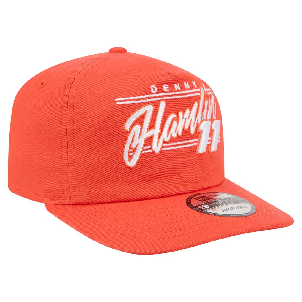  Denny Hamlin New Era Driver Script 19TWENTY Adjustable Hat - Orange