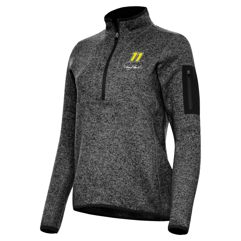 Denny Hamlin Antigua Women's Fortune Half-Zip Pullover Jacket - Heather Black