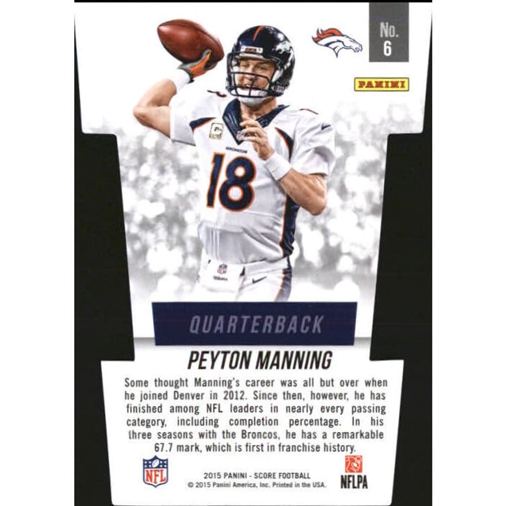 2015 Score Precision Passers Black Camo #6 Peyton Manning