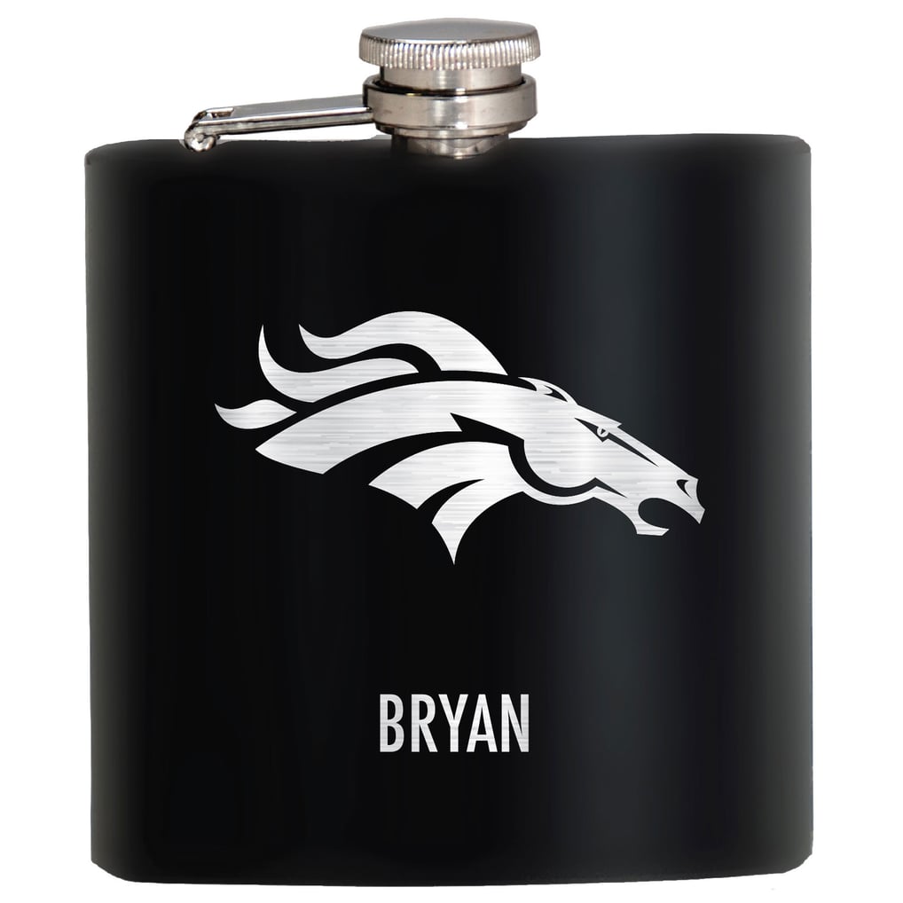 Denver Broncos 6oz. Personalized Stealth Hip Flask - Black