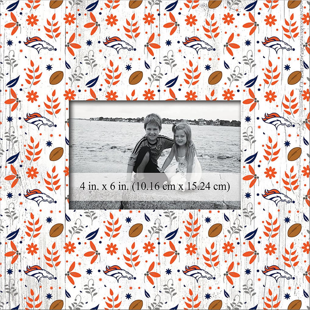 Denver Broncos 10'' x 10'' Floral Pattern Frame