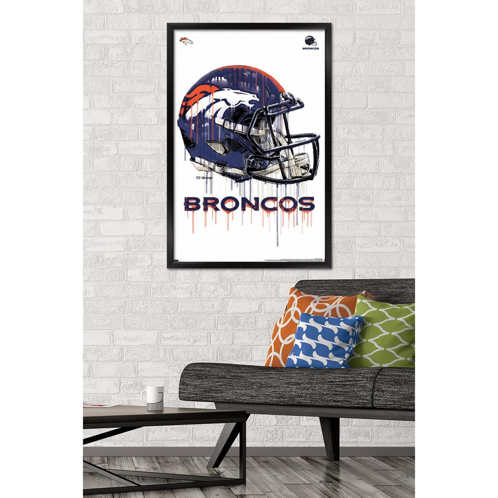 Denver Broncos 24.25'' x 35.75'' Framed Helmet Poster
