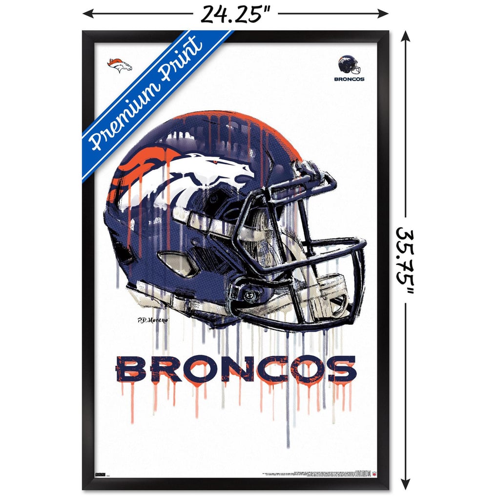 Denver Broncos 24.25'' x 35.75'' Framed Helmet Poster