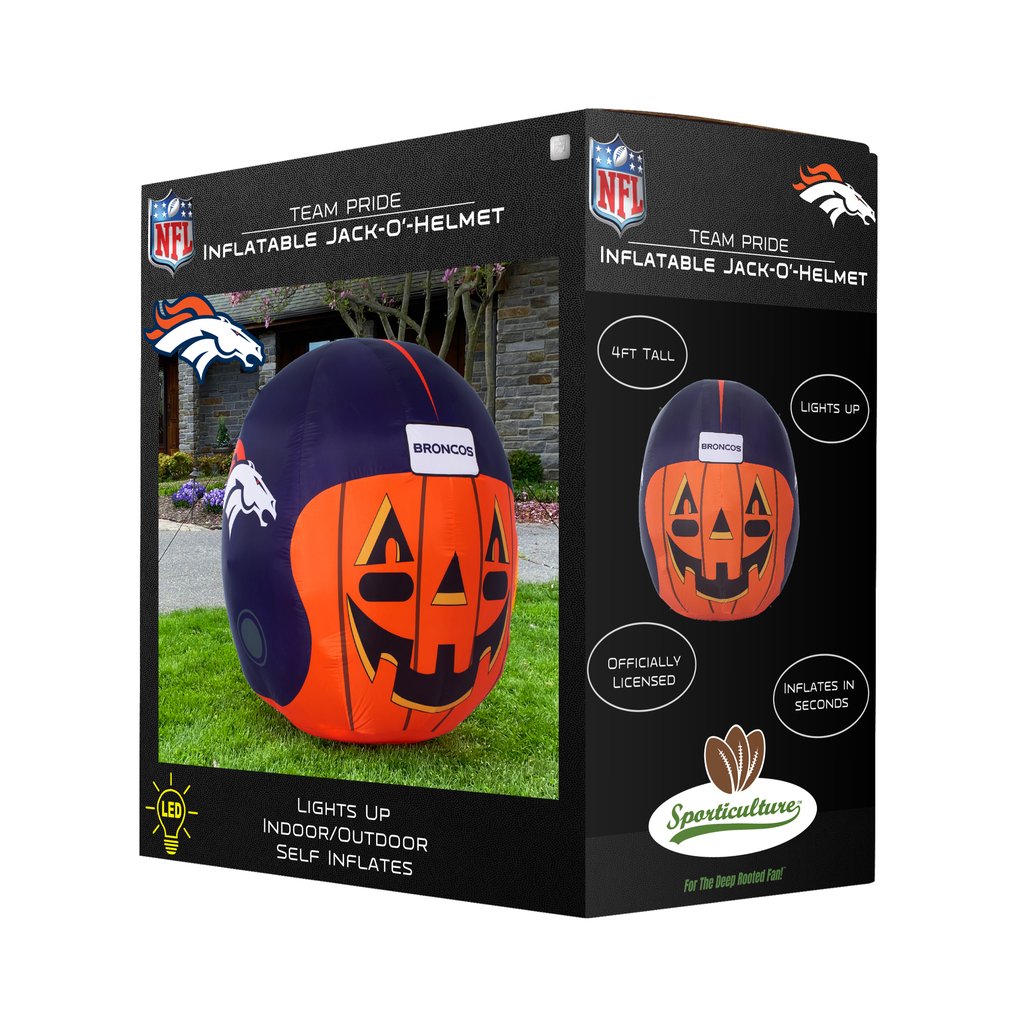Denver Broncos 4' Inflatable Jack-O'-Helmet