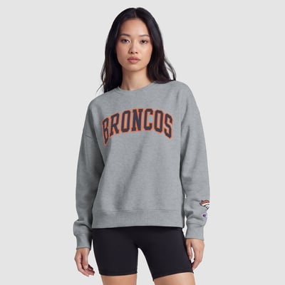 Denver Broncos Champion Women's Contrast Lined Sweatshirt - Heather Gray
