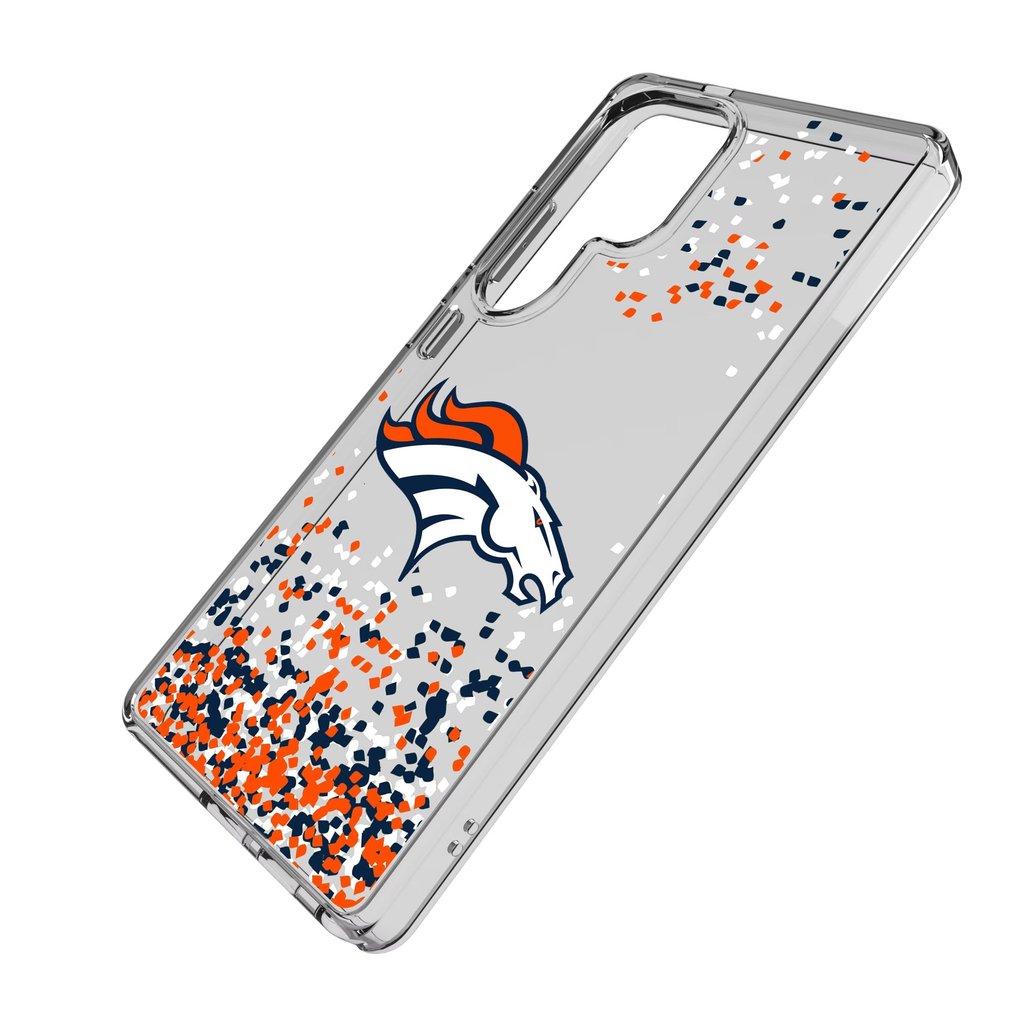 Denver Broncos Galaxy Clear Case with Confetti Design