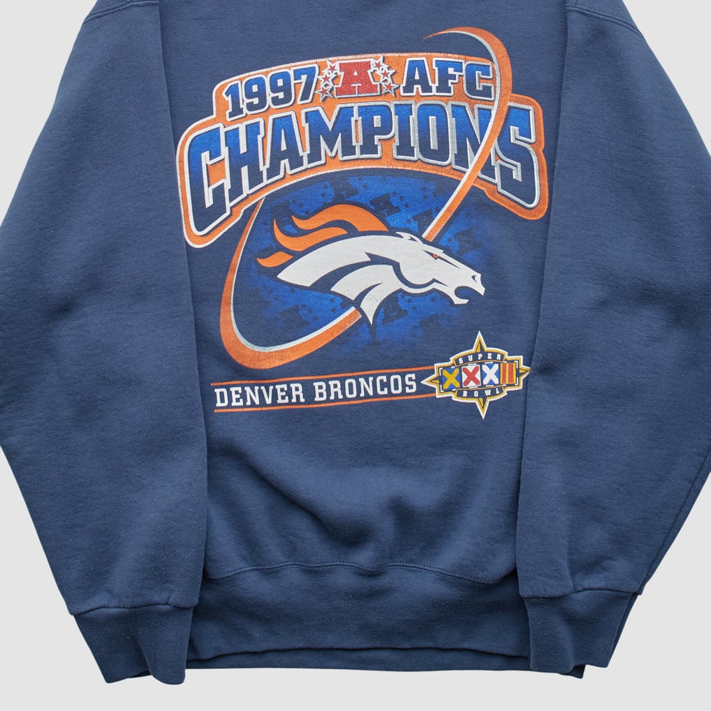 Denver Broncos Pro Player 1997 Pullover Sweatshirt - Blue - S by Fanatics Real Vintage